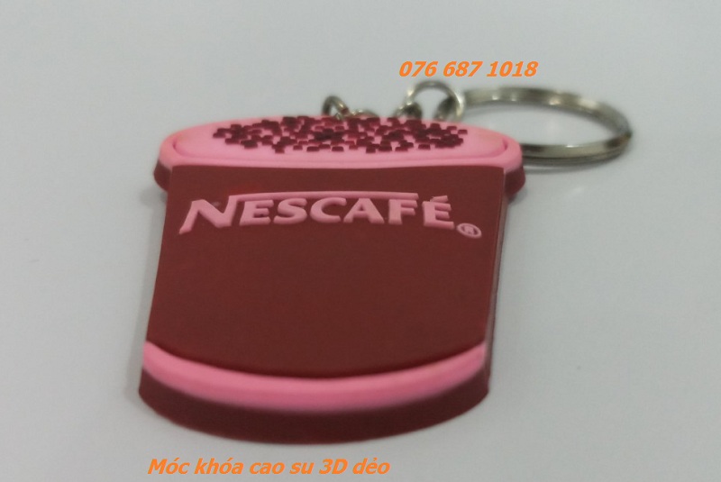 móc khóa cao su 3 d dẻo nescafe