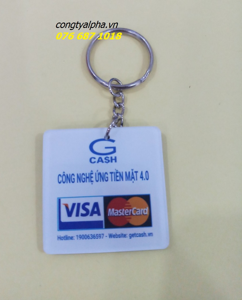 móc khóa mica visa